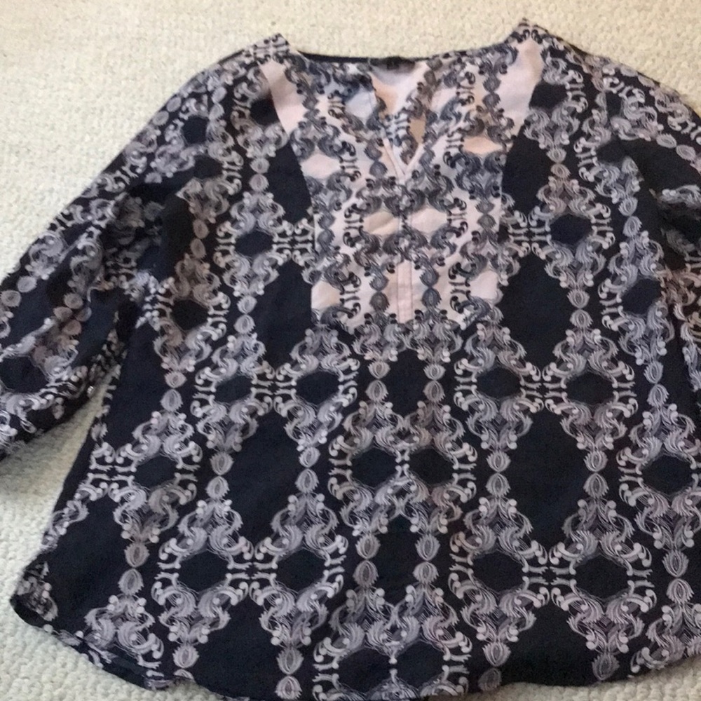 Pink blue blouse